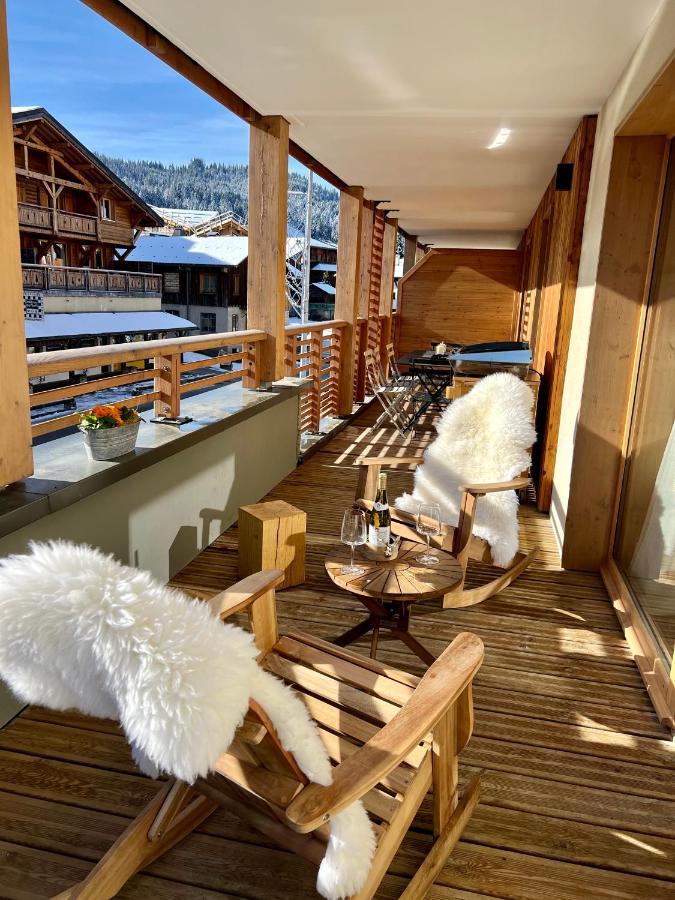 Appartement De Standing Plein Centre Station, 50M Des Pistes Les Gets Exterior foto